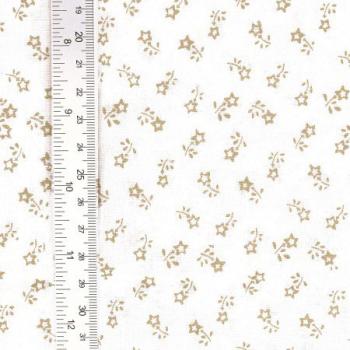 Preview: Baumwolle Druck Sternblume Beige auf Weiß
